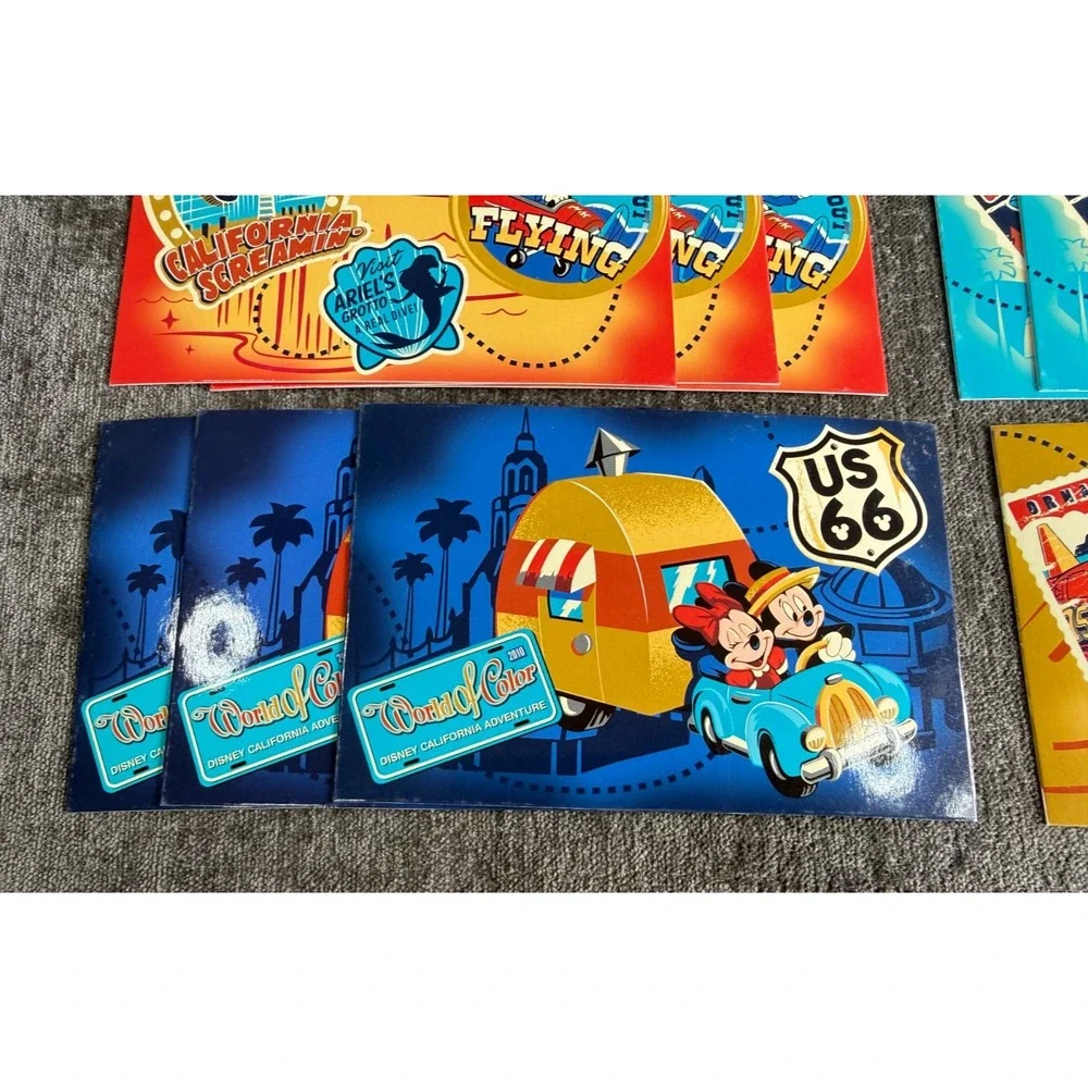 Disney California Adventure Postcard Set of 12 Boxed Mickey Soarin Cars Route 66